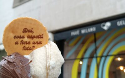gelato panne e cioccolato cono